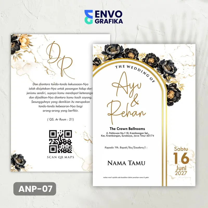 [200PCS] UNDANGAN PERNIKAHAN ELEGANT CUSTOM | UNDANGAN PERNIKAHAN AESTHETIC | UNDANGAN PERNIKAHAN MURAH ANP 07 1