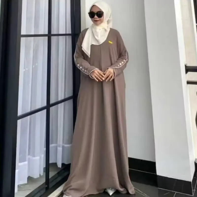 MECCA DAILY ABAYA BATWING UMROH INARA BAHAN CRINKLE AIRFLOW KOMBINASI 6