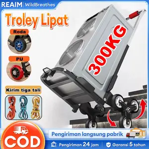 【​​Pengiriman hari ini​​】Troley Lipat Bahan Besi Trolley Troli Troly Lipat Besi Galon Tabung Gas Serbaguna barang serbaguna portable Trolley Trolley barang serbaguna Beli Makanan dan Belanja Trolley Besi Lipat 50KG/110KG/150KG