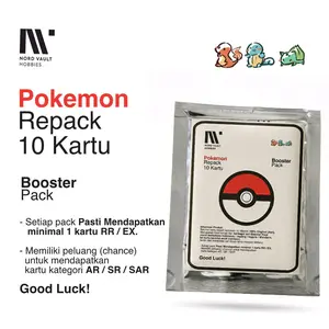 Pokemon Repack 10 Kartu Original 100% – Pasti RR/EX | Peluang AR SR SAR | Booster Mix