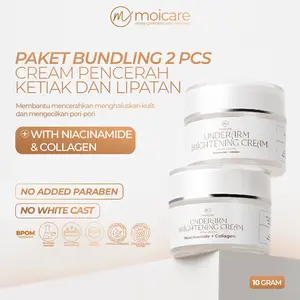 MOICARE PAKET BUNDLING 2 PCS Underarm Cream Whitening Niacinamide & Collagen Pencerah Kulit Lipatan Mencerahkan Selangkangan