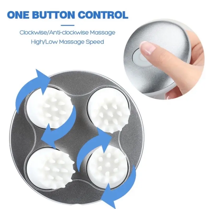 Alat Pemijat Kepala Elektrik Scalp Massager Tahan Air Pijat Kulit Kepala Bahu Tangan Lengan Bahu Punggung Wajah Terapi kombinasi anti flek Pijit Therapy Tubuh 6