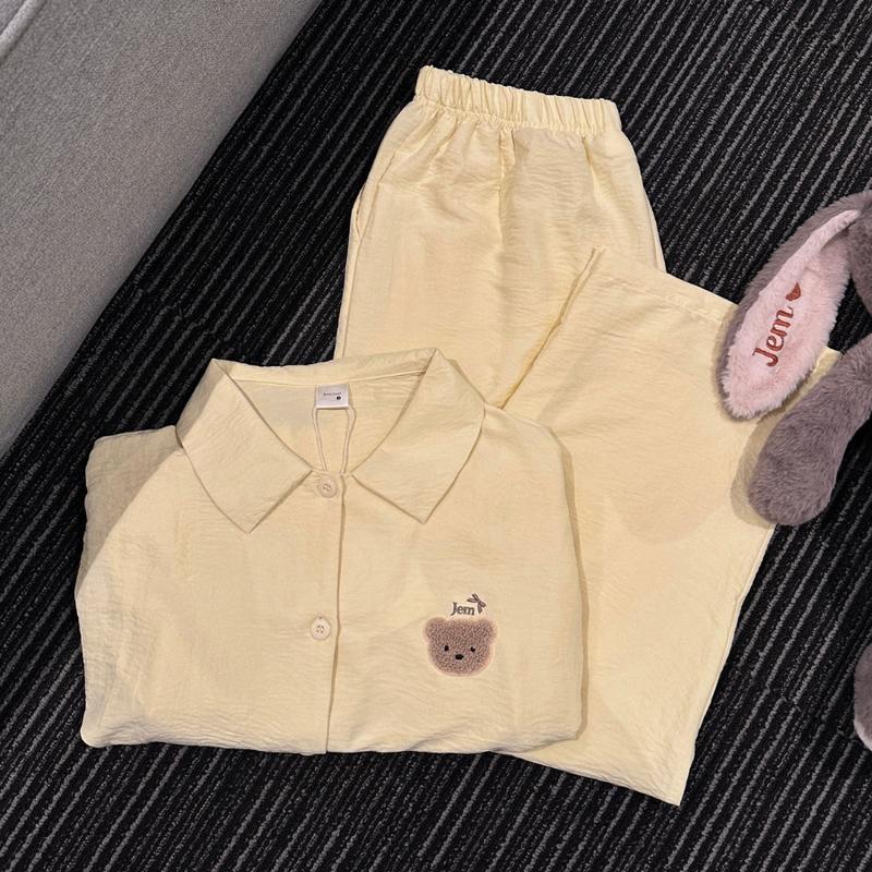 Premium Set bộ dài bộ đồ ngủ form rộng chất vải Đũi Hàn mịn PERA - 8210 - JEMCLOSET