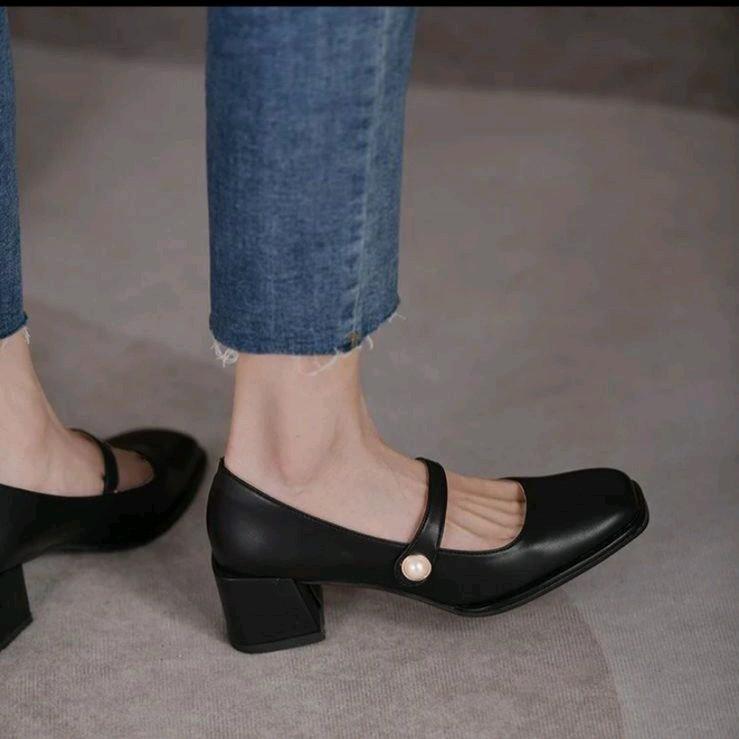 Mules Wanita Viral 2024 Hak Tahu Kulit Premium Slip Resistant elegan 1