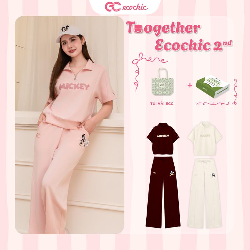 Set Bộ Mickey ECOCHIC Set Bộ Cao Cấp Áo Khoá Kéo Quần Dài Chất Liệu Mềm Mại Thoải Mái Local Brand Chính Hãng SD002