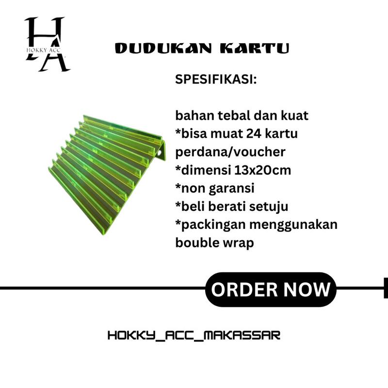 DUDUKAN KARTU ACRILIK HIJAU 3