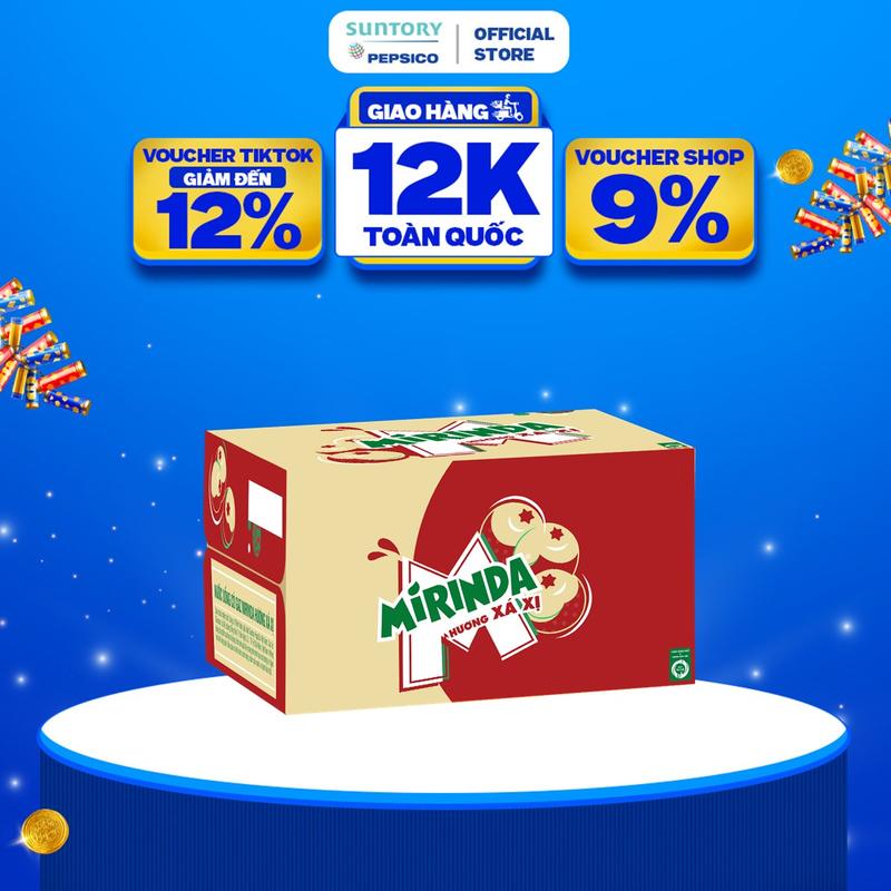 Thùng 24 Chai Nước Ngọt Giải Khát Mirinda Xá Xị 390ml chai
