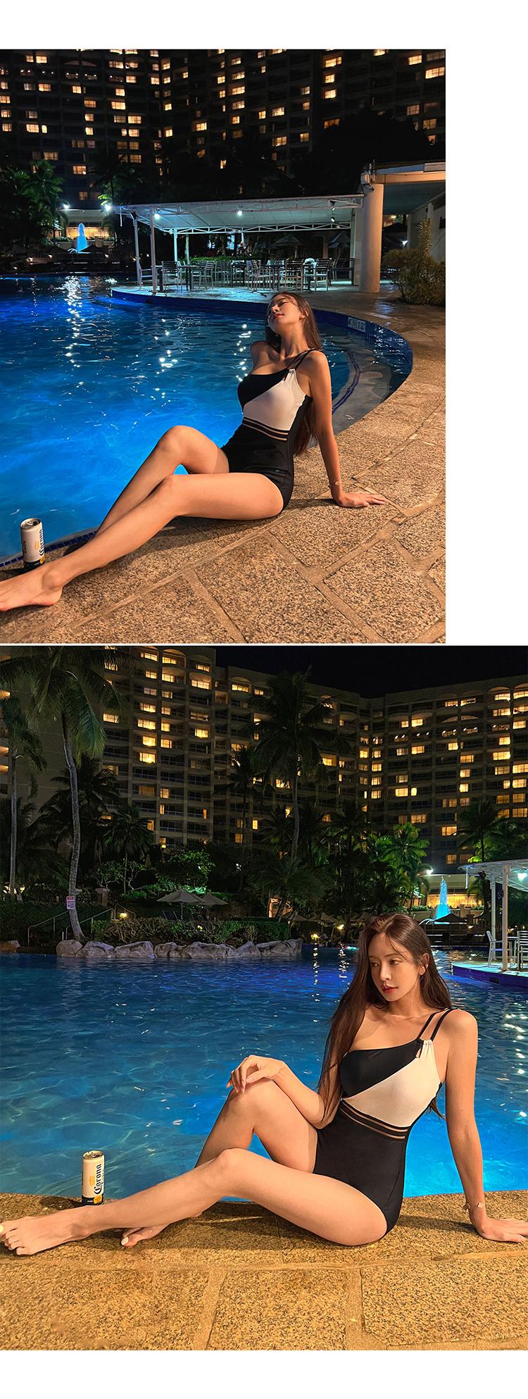Product Introduction of One Shoulder One Piece Swimsuit for Women Bathing Suits Swimwear 4