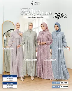 GHIINA FASHION BELYN DRESS STYLE 2 GAMIS RAYON MOTIF PREMIUM BUSUI