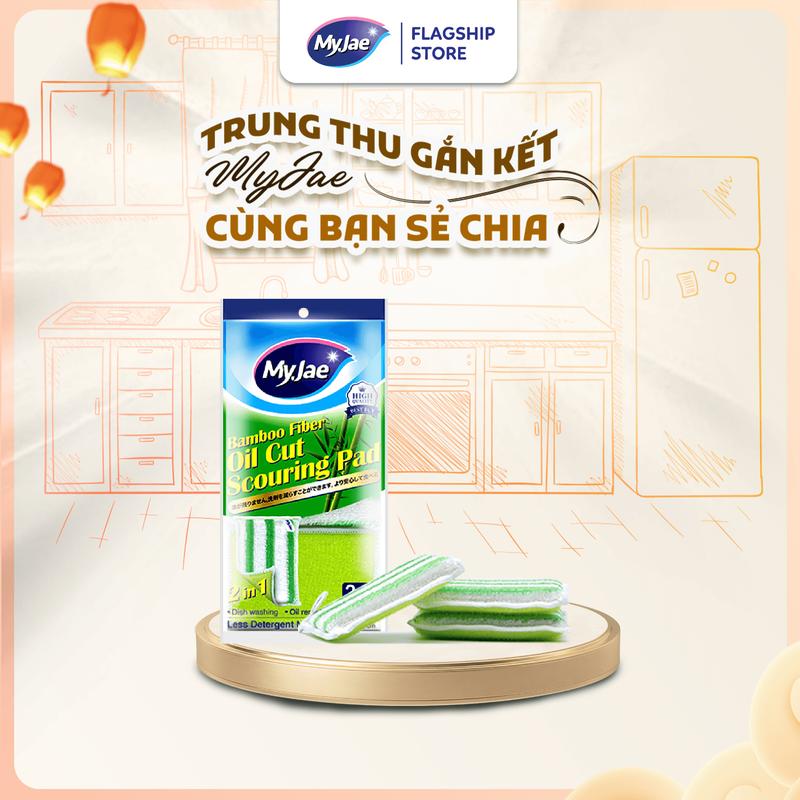 Miếng Rửa Chén Đa Năng Sợi Tre MyJae Chống Xước 2 Mặt Siêu Bền Đánh Bay Dầu…