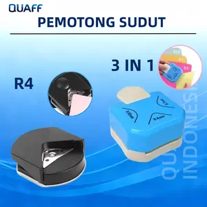 3 in 1 Round Corner Cutter Pemotong Sudut Corner Puncher Rounder Siku Pemotong Ujung Kertas Plastik pembolong kertas