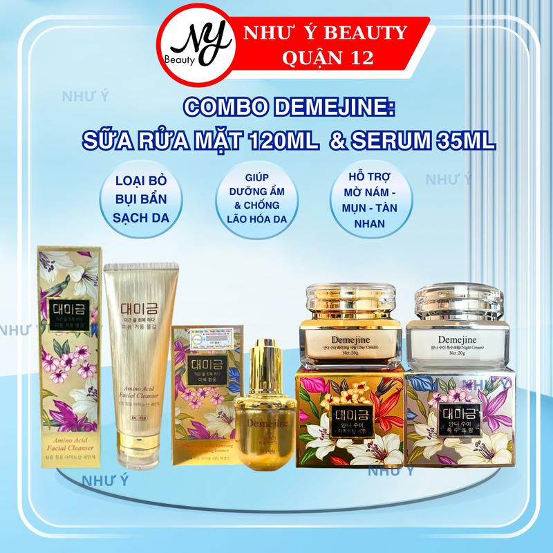 COMBO DEMEJINE BAO GỒM : CẶP KEM DEMEJINE + SERUM DEMEJINE 35ML + SỮA RỬA MẶT DEMEJINE 120ML CẤP ẨM CHO DA Skincare