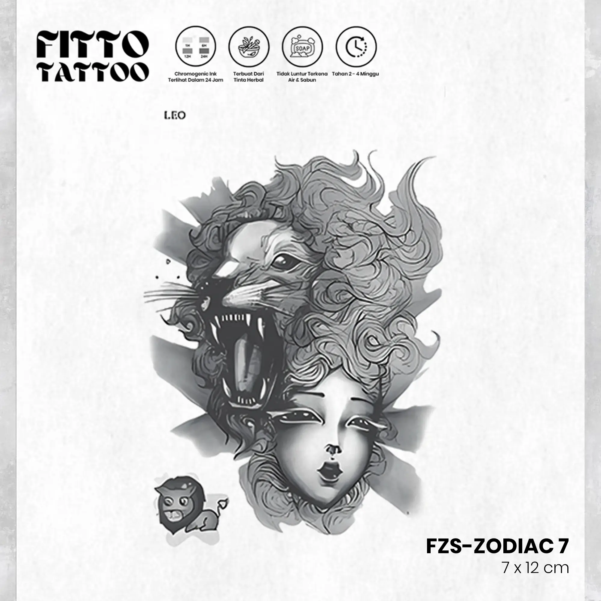 tato temporer premium semi permanen tattoo fruit ink zodiac tatoo zodiak tatto pisces gemini leo taurus Temporary