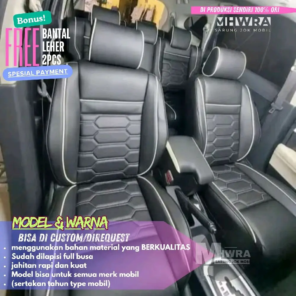sarung jok mobil Xpander all type fullset 3 baris bahan kulit sintetis Astra grade A (harga standar) bisa COD bayar ditempat