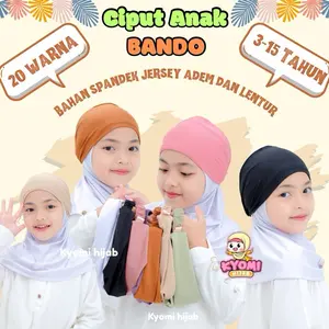 kyomi hijab Ciput bando anak bandana anti pusing adem spandek jersey usia 3-15 tahun Kerudung