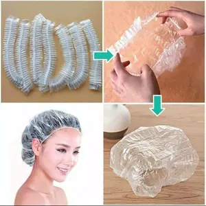 2 Pcs Shower Cap Head Cover Plastik Pelindung Penutup Kepala Mandi Topi keramas Shower Cap COD