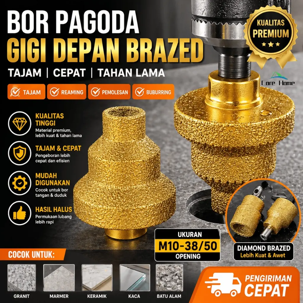 2026 NEW M10 Opening Mata Bor pagoda diamond bit berlian ubin reaming bit bor chamfered tiga langkah COD