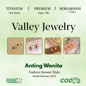 VALLEY •  Anting Wanita • Timeless Beauty • Titanium Ring Tidak Berubah Warna Ringan Nyaman Sepanjang Hari Tidak Luntur Dipakai Mandi