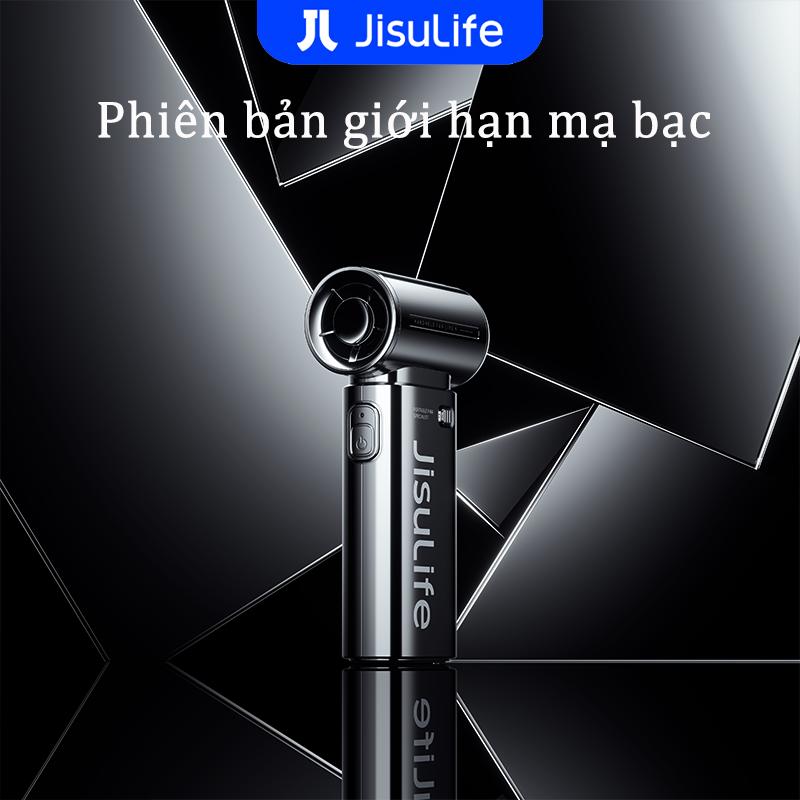 【JisuLife × dauchinavlog  JisuLife, LIFE9, Pin 5000mAh Mới, Màu Bạc, Quạt Tuabin Cầm Tay Mini, Có Thể Điều Chỉnh Năm Tốc Độ, Có Thể Sạc Lại, Nhẹ, Thích Hợp Cho Các Hoạt Động Ngoài Trời Và Du Lịch, Thiết Yếu Cho Học Sinh Và Nhân Viên Văn Phòng, Hàng Mới Về