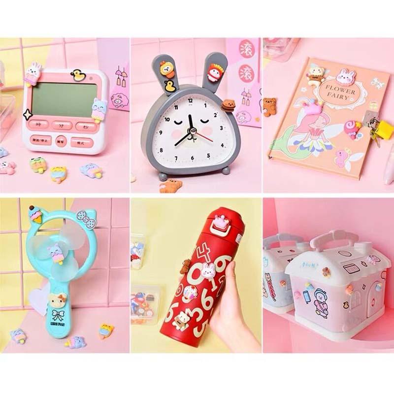 APEN 4pcs Stiker 3D Motif Kartun Untuk Dekorasi Botol HP Barang Unik 4