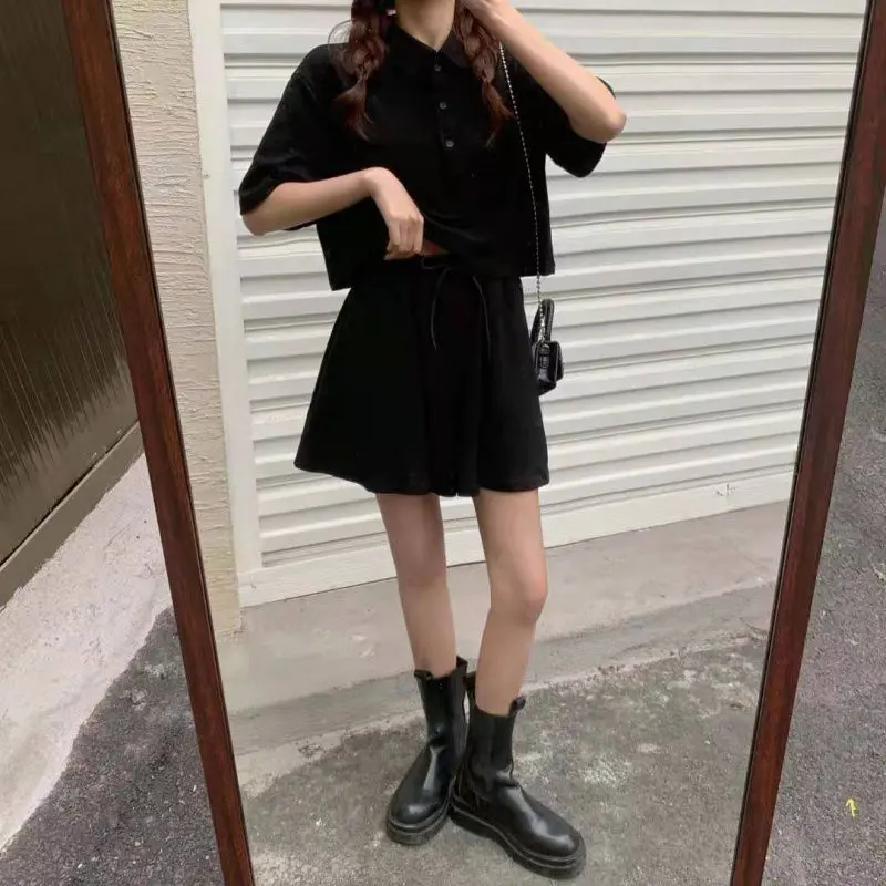 Bộ Đồ Thể Thao Thường Ngày Thời Trang Ngắn Hàn Quốc, Dành Cho Nữ, Hàng Mới Về Mùa Hè 2