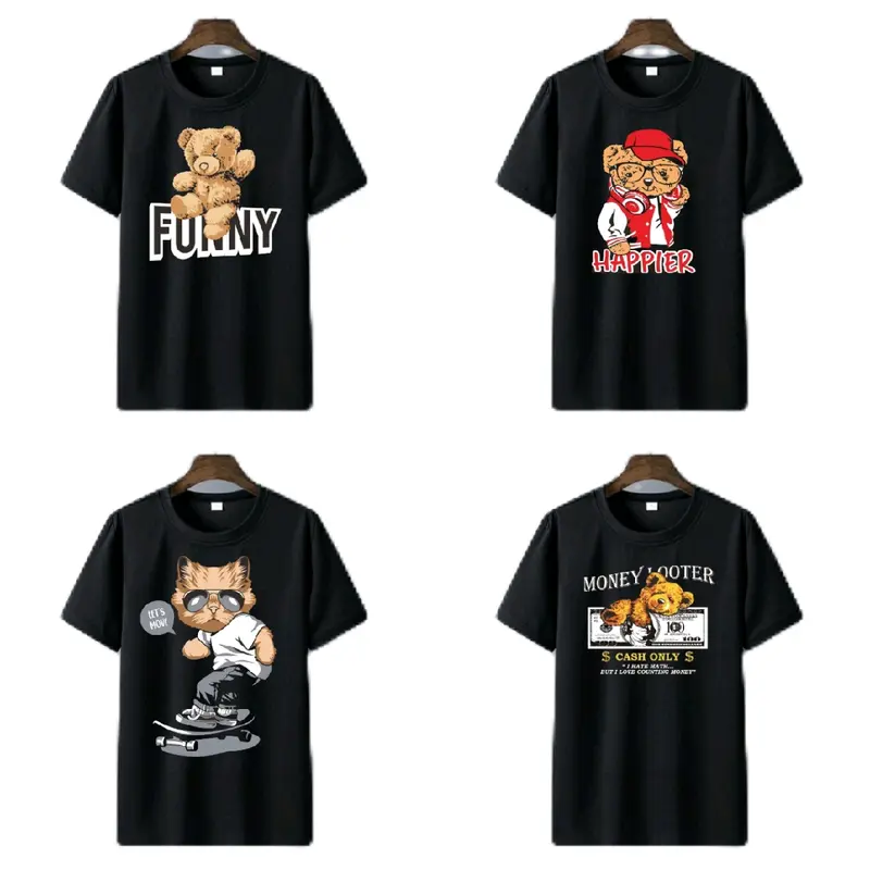 Kaos oversize Paket isi 3 baju Atasan Wanita Tshirt Cewek baju kaos import Hitam 6