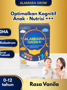Alamiara Susu Anak Nutrisi Otak & Fokus Belajar | Dukung Pencernaan & Imun 0–12 Tahun VANILLA 200 gr