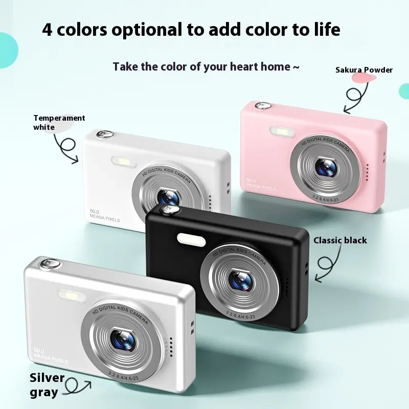 TEEKA 48MP Baru Kamera Digital 4K Dengan Zoom  2.4-inch IPS Screen 8X Dengan Anti Guncangan, Sempurna Untuk Vlogging, Pemula Remaja Camera 8