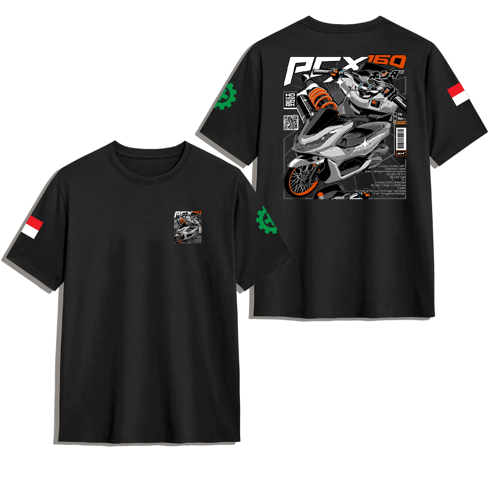 KAOS MOTOR PCX 160 MODIFIKASI JARI JARI//KATUN COMBED 30S PREMIUM