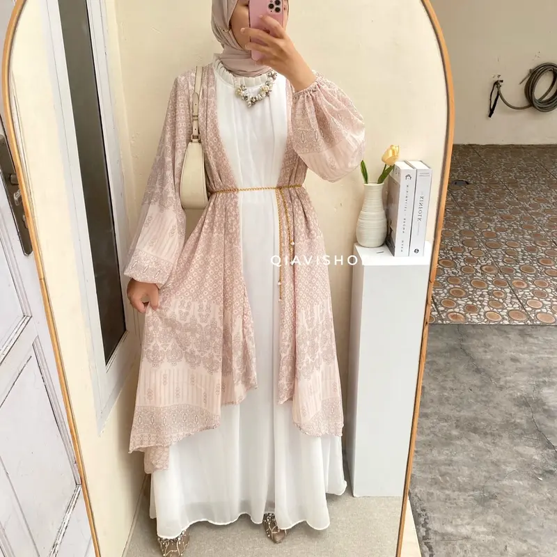 SAFIR MAXI DRESS - GAMIS CERUTTY 2IN1 INNER + OUTER + BELT MEWAH PREMIUM BUTIK BERKUALITAS GAMIS Cantik Nyaman Muslim Wanita Diamond 7