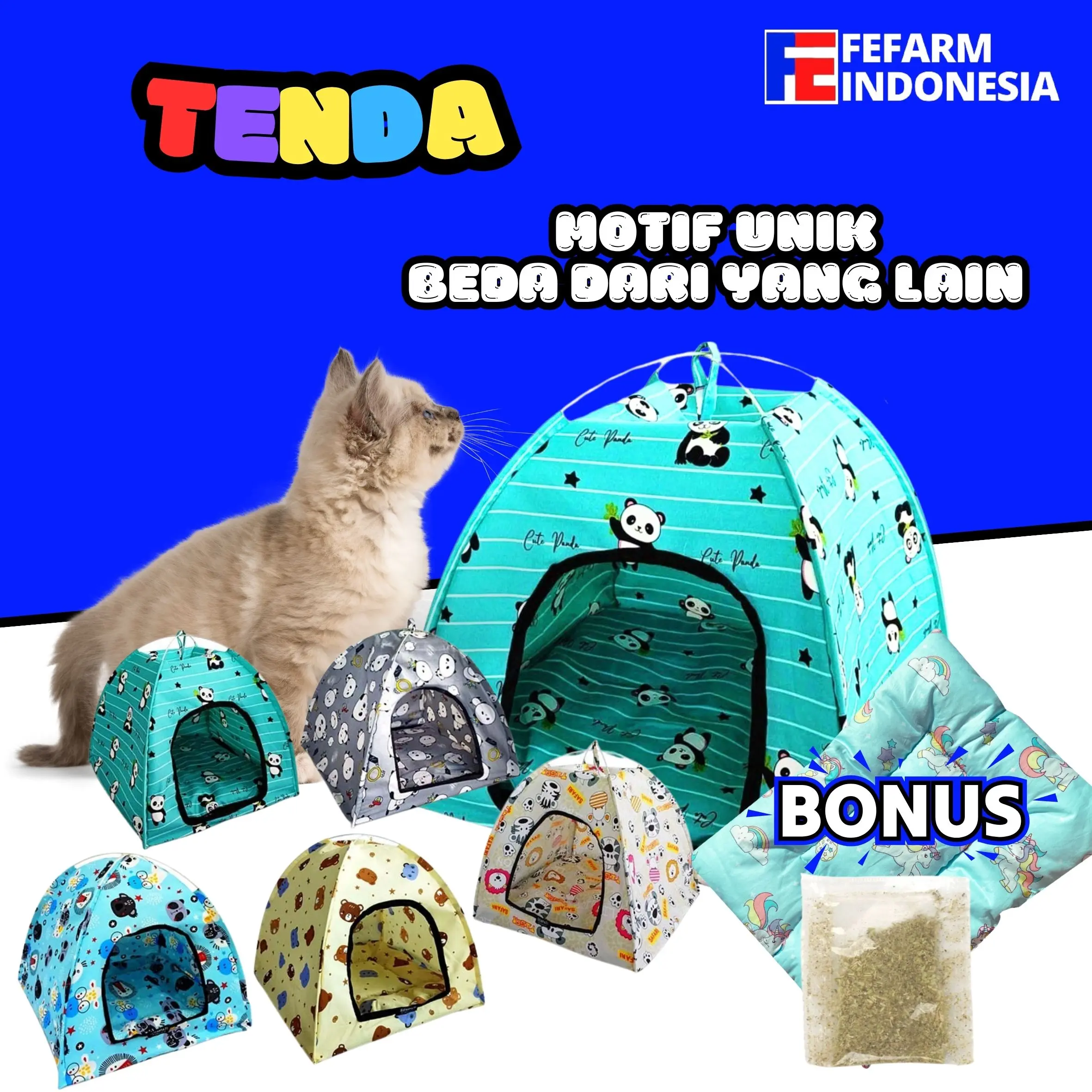Paket Tenda Kucing Dan Catnip Powder FEFARM