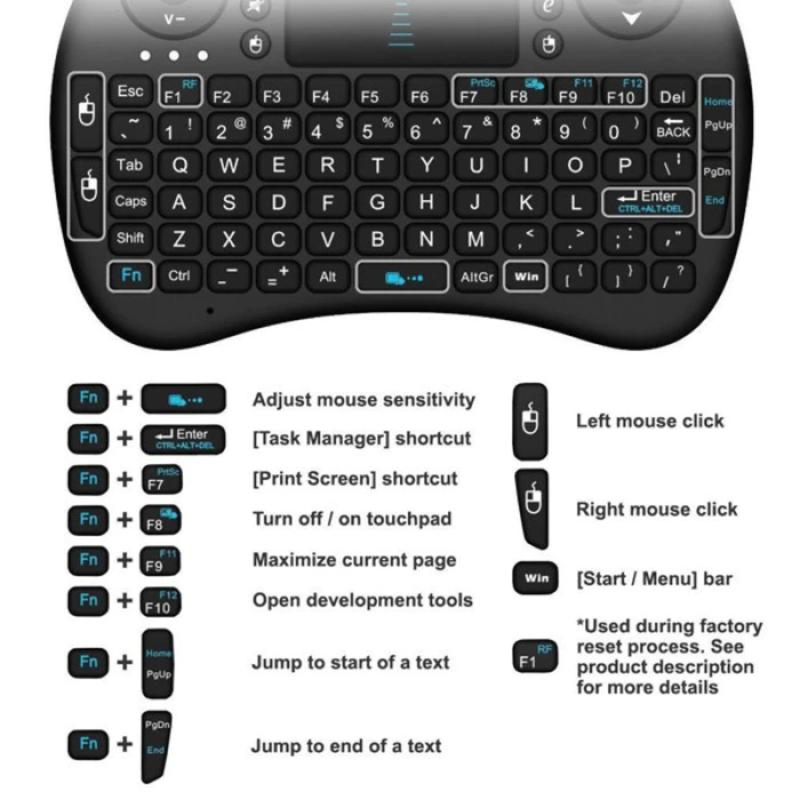 i8 Air Mouse Rechargeable Portable Wireless Bluetooth+USB mini keyboard air mouse Touchpad Keyboard and Mouse Android Gaming TV Kekunci Taip Mudah Alih Untuk Computer Laptop Office Home Rumah air  mouse  remote  control 5