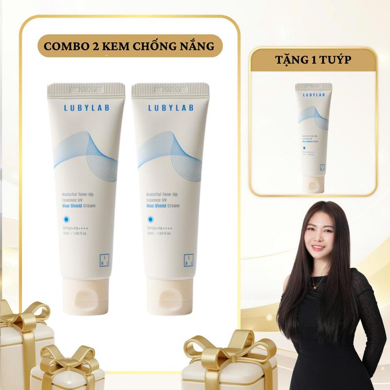 SN0939 - Combo 3 Tuýp Kem Chống Nắng Lubylab Waterfull Tone-up Essence UV Blue Shield SPF50+ PA++++ 50ml
