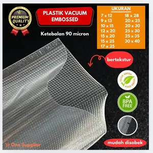 (100pcs) Plastik Vakum EMBOSS makanan 7x12 9x13 10x15 12x20 15x20 15x25 17x25 18x28 20x25 20x30 25x30 25x35 30x40 Plastic Vacuum Sealer Makanan 90micron - VACUUM BAG