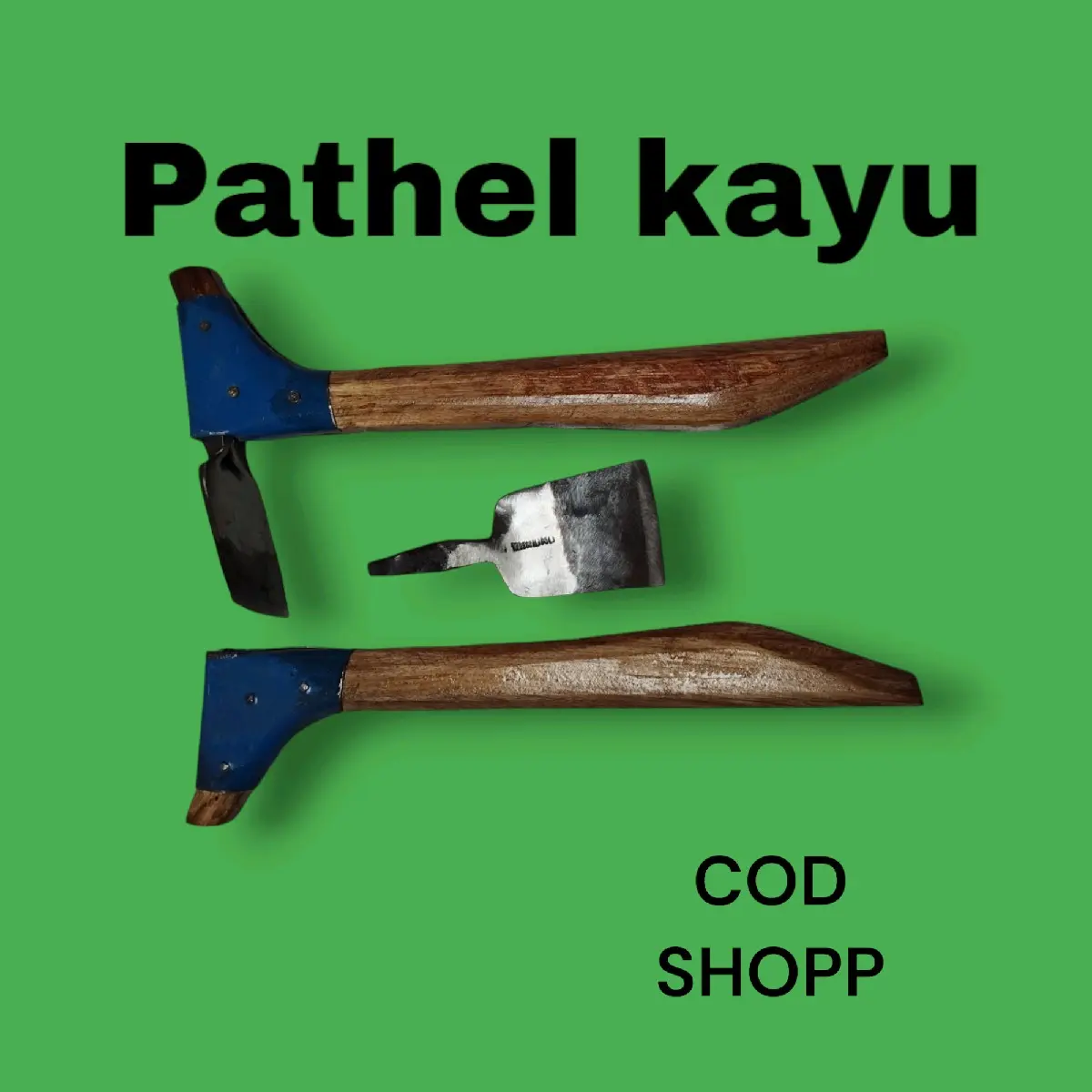 kampak kayu / pathel kayu kampak kayu mini dengan panjang total 45 cm dengan LEBAR BILAH 10 CM