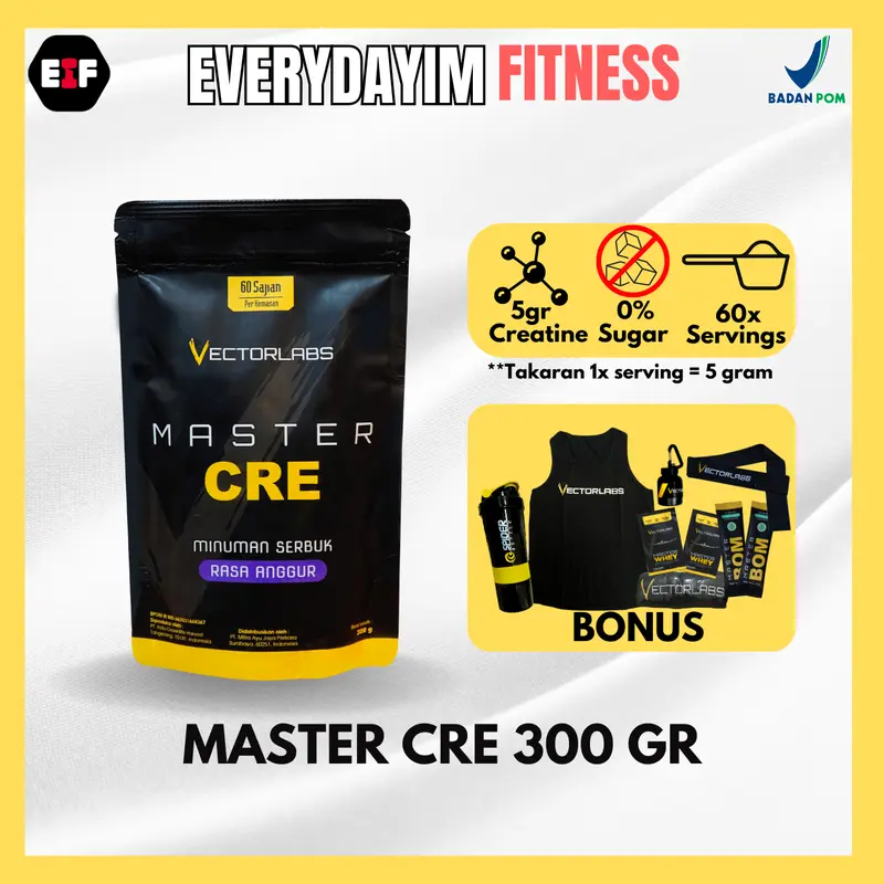 VECTORLABS MASTER CRE 300 GRAM - CREATINE MONOHYDRATE 60 SERVING BY VECTORLABS - EVERYDAYIMFITNESS 0