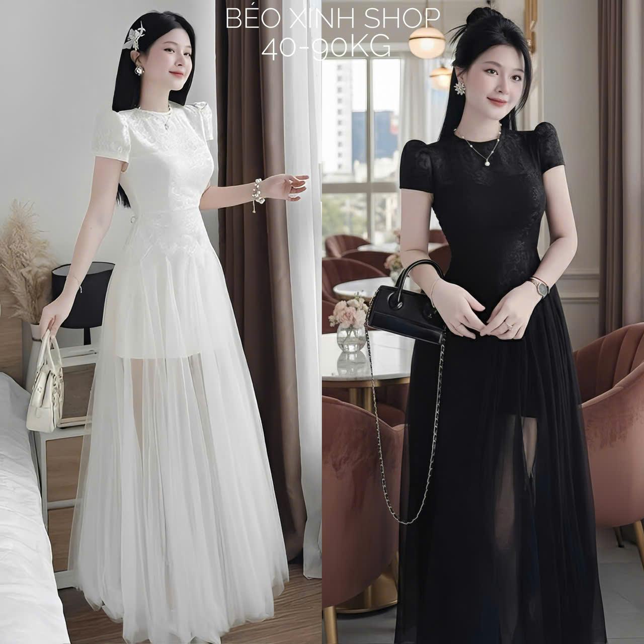 Đầm Dự Tiệc Thiết Kế 2 Lớp Ren Tiểu Thư (Vải Ren 2 Lớp) Cao Cấp Thanh Lịch Sang Trọng Cho Các Nàng Bigsize 40–90kg Thời Trang Nữ Béo Xinh Shop - A.1650