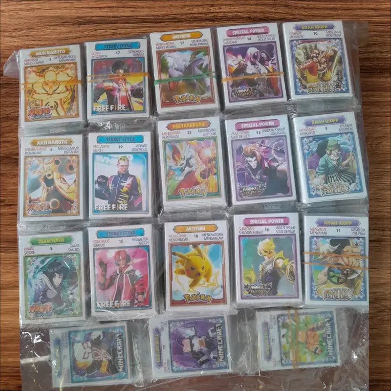 2pack Mainan Kartu Kwartet Renceng Motif Labubu Pokemon Bola 1