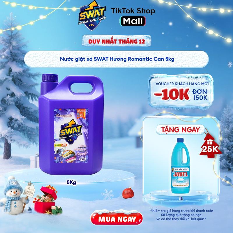 Nước giặt xả SWAT Hương Romantic Can 5kg