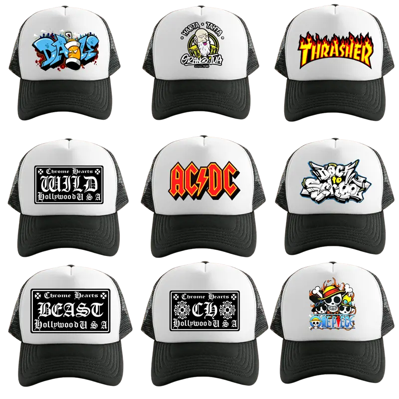 ChromeHeartsHollywoodUsa Topi Jaring Trucker Hat Best Seller Sablon Dtf Tahan Lama & Nyaman untuk Olahraga dan Gaya Sehari-hari