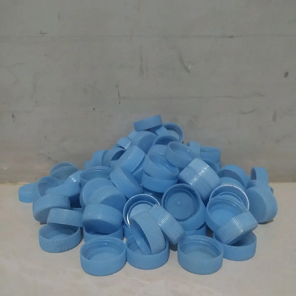 100pcs Tutup Botol Plastik Le Mineral Warna Biru Muda Bersih