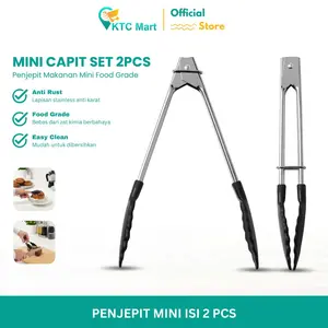 KTCmart Mini Capit Set 2PCS Penjepit Makanan Mini Stainless Food Grade Anti Karat FoodGrade Capitan