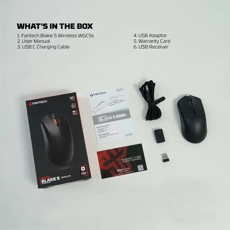Fantech BLAKE WGC5 WGC5S Mouse Gaming Wireless Rechargable DUAL MODE 7