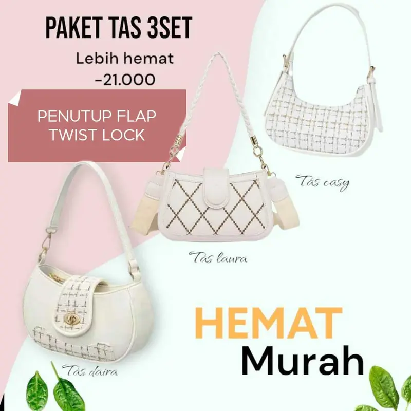 Paket Hemat 3 Pcs Tas Selempang dan Tas Bahu Wanita - Slingbag 5