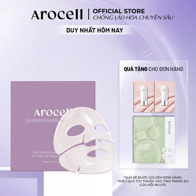 [AROCELL] 1 Hộp Mặt Nạ Thạch Collagen Super Power Mask Ex (4 miếng) Cosmetic Làm Đẹp Da Đắp Mặt Skincare