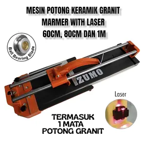 Alat Potong Granit Keramik 80cm Tile Cutter 800mm IZUMO Eco Iron Base Bodi Besi + Laser + Mata Potong Granit