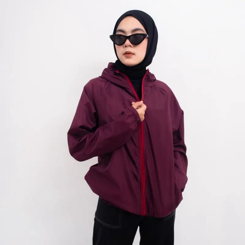 VCRL - Jaket Olahraga Parasut Polos Pria/Wanita Sauna Suit  Jogging  Lari  Bersepeda  Despo  Gym Fitnes  Senam 4