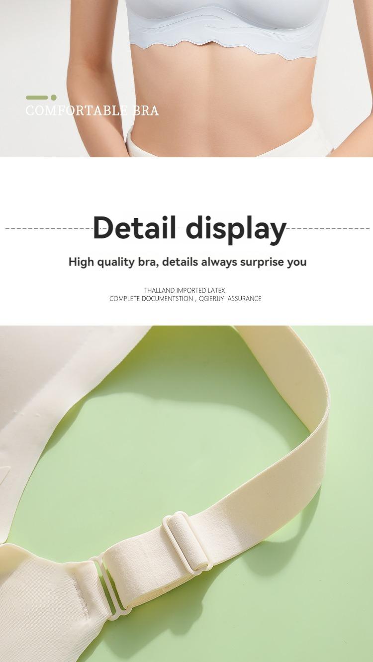 Product Introduction of Jelly strips non-marking large size underwear female summer thin section large breasts show small breasts gathered without steel ring fixed cup bra 10