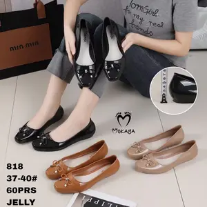 Sepatu Karet Jelly Flat Pita Mokaya 818 Shoes Wanita