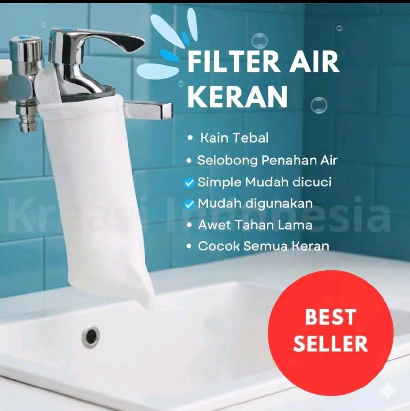 Filter Air Keran Kain Tebal Selobong Penahan Air Simple Mudah Dicuci Mudah Digunakan Awet Tahan Lama Cocok Semua Keran Best Seller